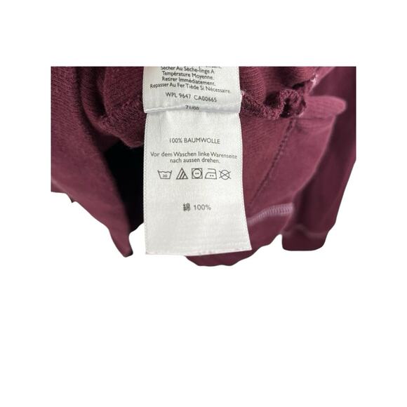 Eddie Bauer Men’s Pullover 1/4 Zip Mock Neck Burgundy Medium Cotton Sweatshirt - Picture 12 of 12